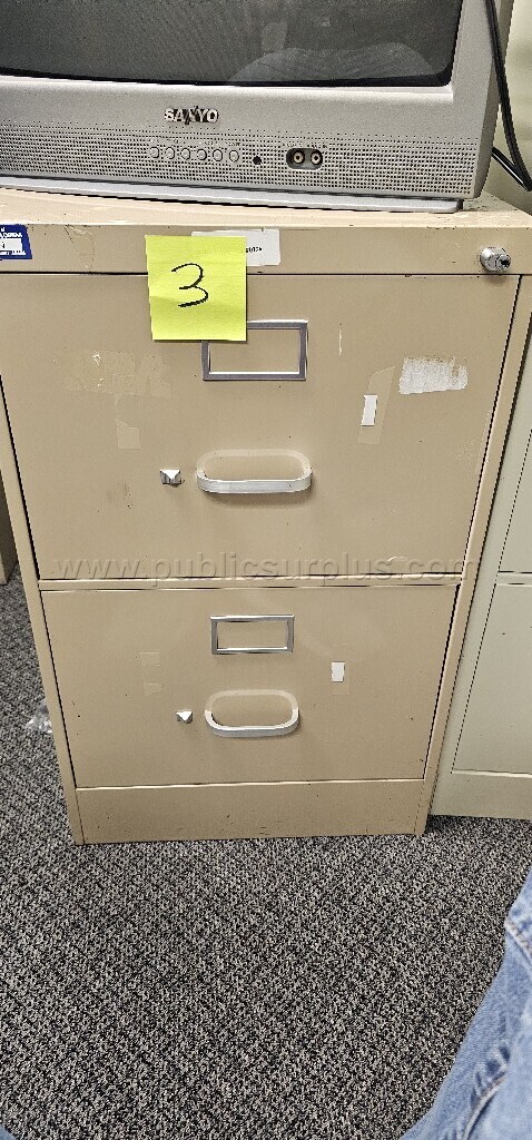 2 drawer beige file cabinet (3) — photo 1