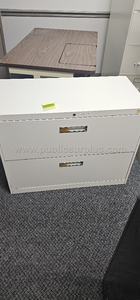 2 drawer offwhite lateral file cabinet (#7) — photo 1