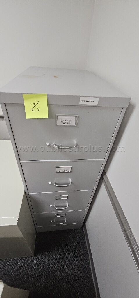 4 drawer grey file cabinet (#8) — photo 1