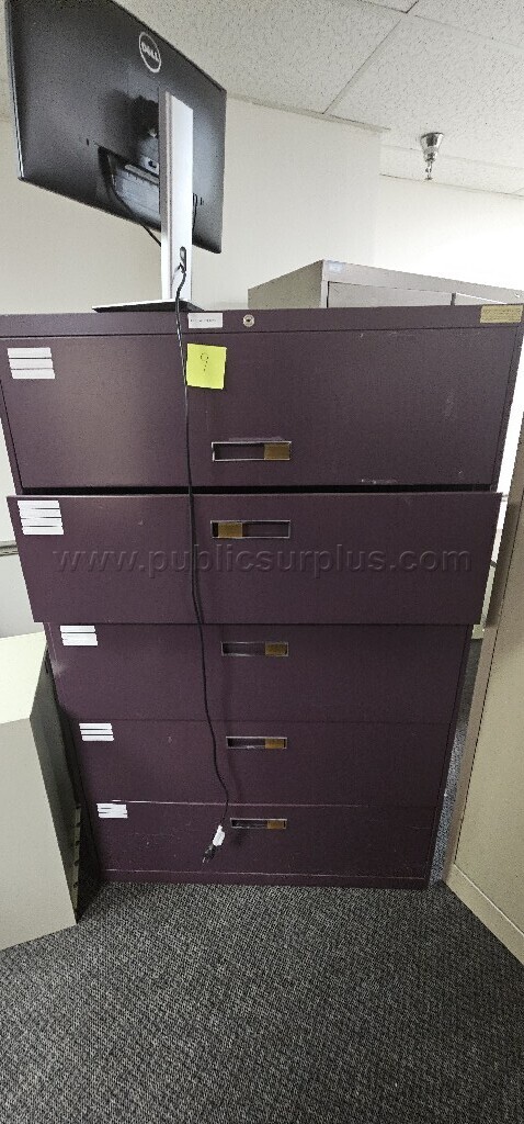 5 drawer purple lateral file cabinet (#9) — photo 1