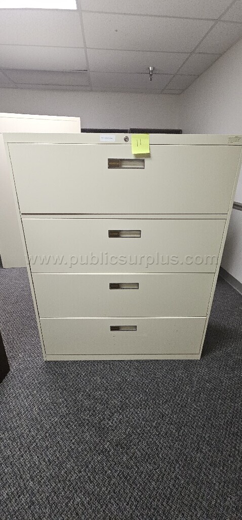 4 drawer lateral beige file cabinet (#11) — photo 1