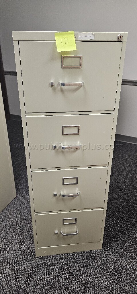 4 drawer beige file cabinet (#12) — photo 1