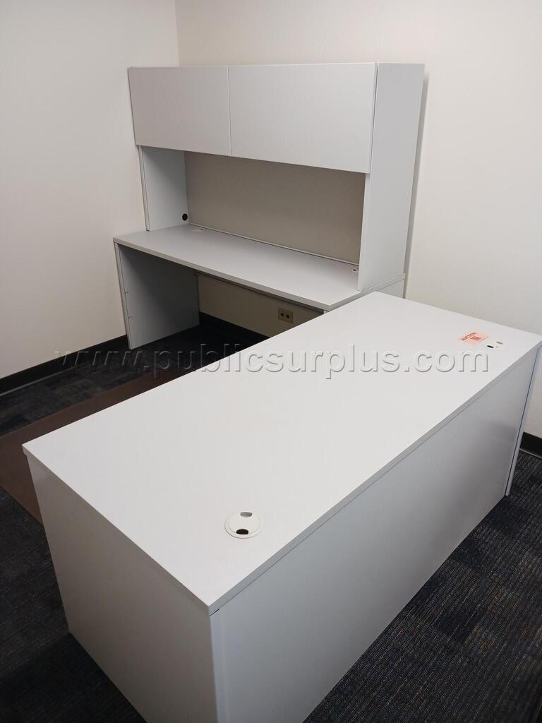 Hon Desk Lot of 2 with Matching Overhead Storage — photo 1