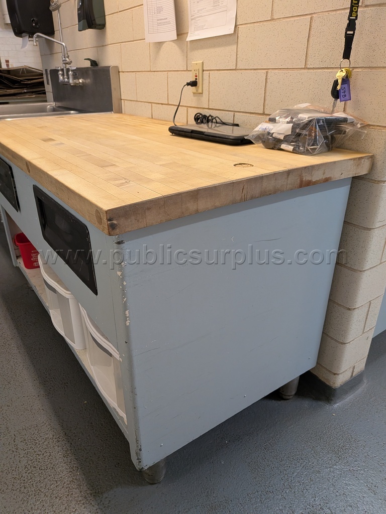 Butcher Block Top Work Table — photo 1