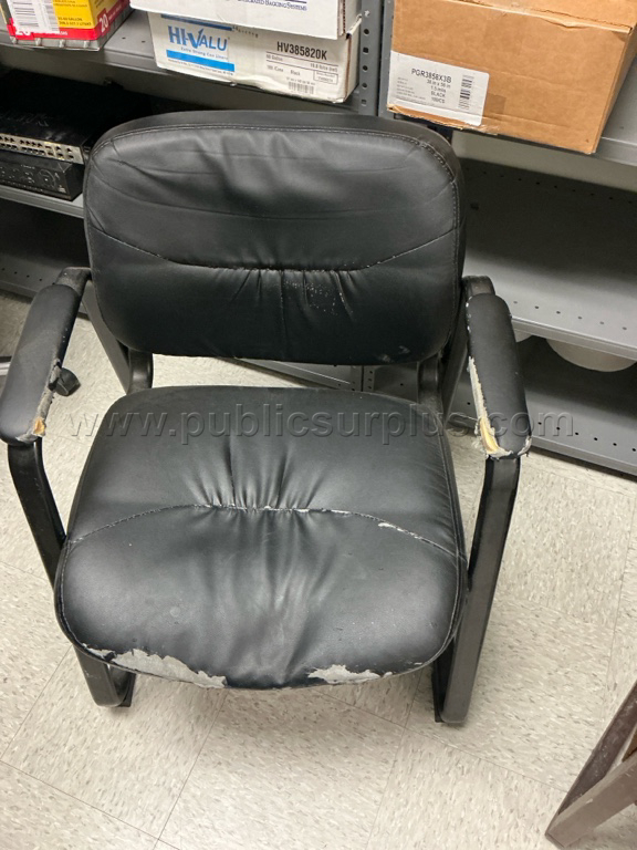 BLACK LEATHER GUEST CHAIR — photo 1