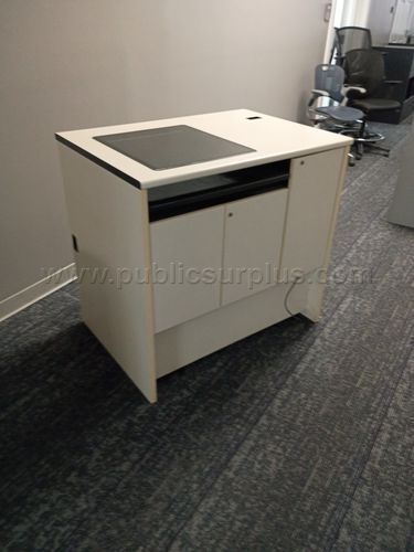DownView Glass top multimedia podium w/doors (220111 NB) — photo 1