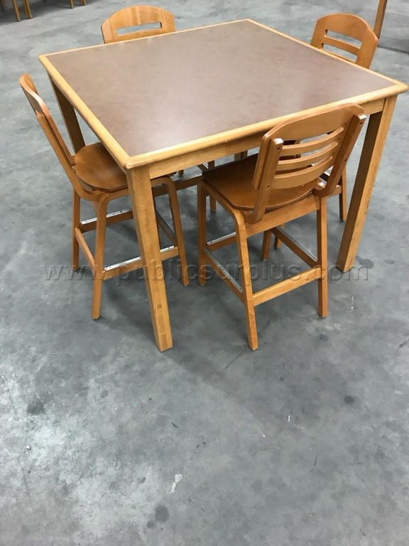 Tall Table and 4 Chairs 48"x48"x40" — photo 1