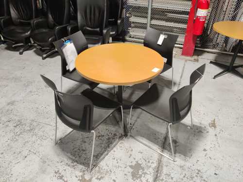 Round Table with Four Stacking Chairs