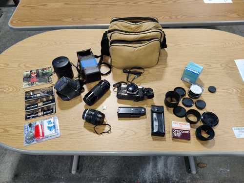 Olympus OM-2 35mm Camera and Various Accessories — photo 1