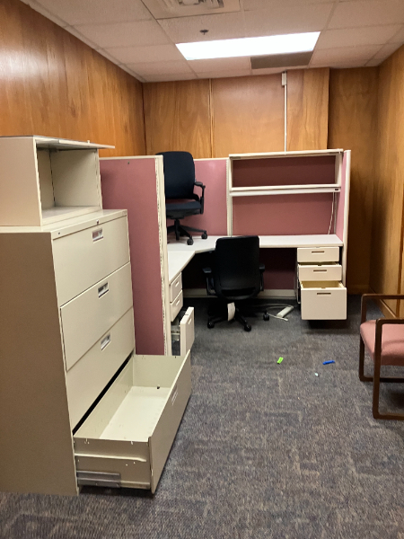 CUBICLES AND FILE CABINET — photo 1