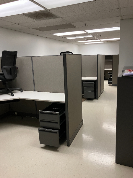 OFFICE CUBICLES AND FILE CABINETS — photo 1