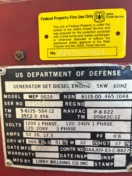 TRAILER MOUNTED GENERATOR