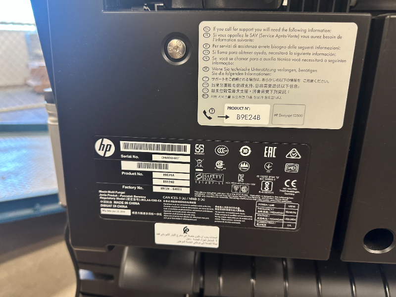 2016 HP DesignJet T3500PS Plotter — photo 1