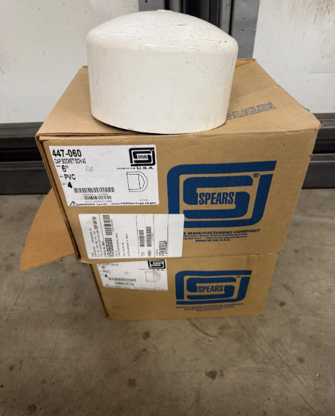 (9) 6" Schedule 40 PVC Pipe End Caps — photo 1