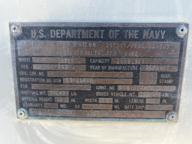 1500 kVA portable substation