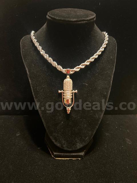 6mm, 22โ French Rope, W/ XL CZ Microphone, (Silver), Readโฌ๏ธ FREE SHIPPING W/ BUY NOW