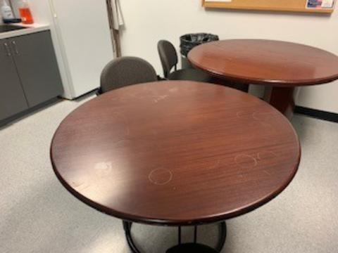 Round Burgundy Table