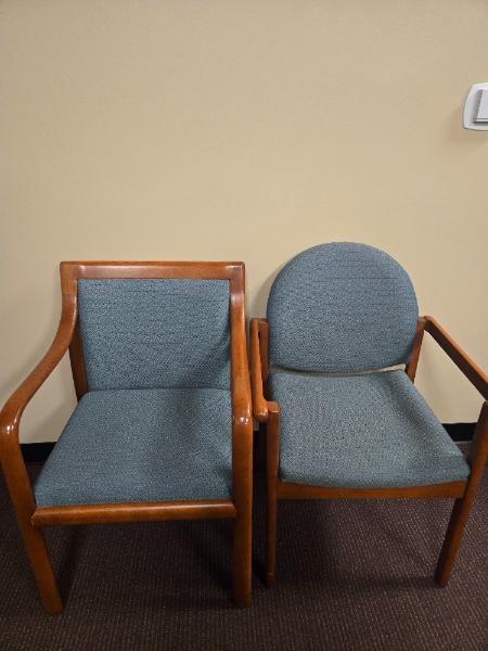 OLD WOODEN CONFERENCE ROOM CHAIRS