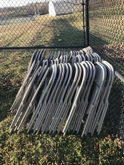 Approximately 59 metal folding chairs