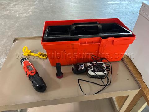 EMPTY TOOL BOX WITH TOOLS SHOWN