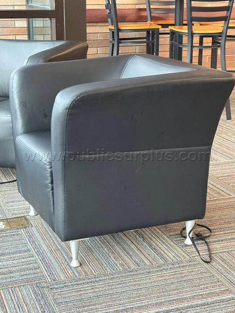 Black Lounge Chair with power & USB outlets