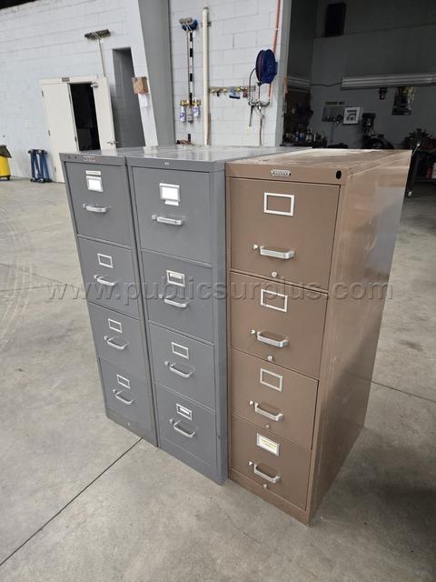 3 Metal 4-Drawer Filing Cabients