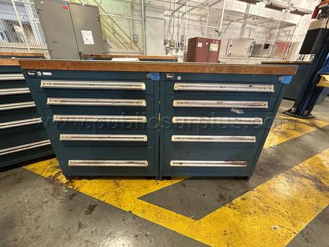 Cabinet, Vidmar (2 ea), 5 drawers each, Woodtop