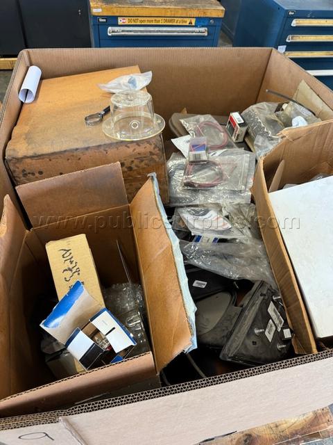 Box of vehicle parts, electrical & mechanical