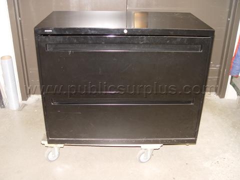 Black 2 Drawer File Cabinet 36" x 19" x 29"