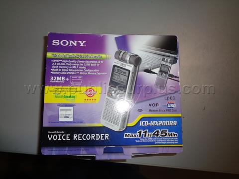 Sony Stero IC Voice Recorder ICD-MX20DR9 w/Software