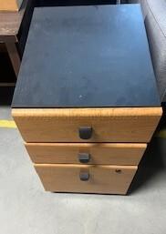 3-Drawer Mobile Filing Cabinets - 2 Units