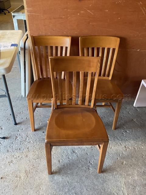 3-Wooden Office Chairs Lot # 4746